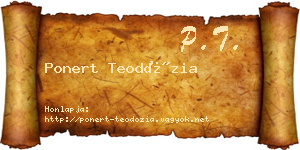 Ponert Teodózia névjegykártya